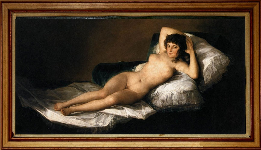 Francisco Goya, Maja desnuda (1797–1800) [cheap home reproduction]